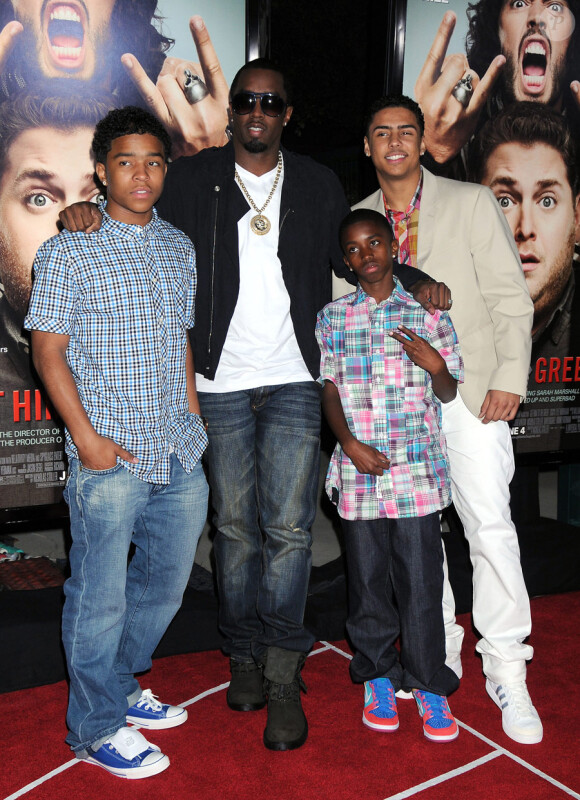 Sean 'P. Diddy' Combs en famille lors de l'avant-première de Get him to the Greek à Los Angeles le 25 mai 2010