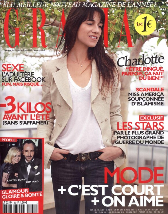 Le magazine Grazia avec Charlotte Gainsbourg en couverture