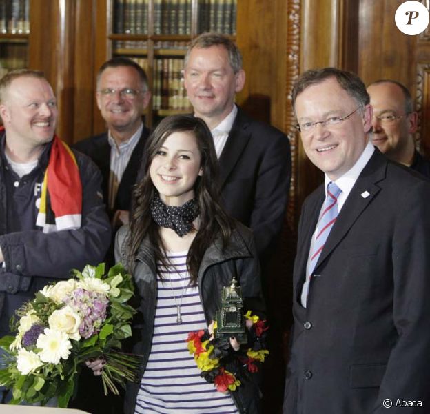 Retour triomphal de Lena Meyer-Landrut, gagnante de l'Eurovision 2010, à Hanovre, le 30 mai 2010 !