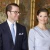 Victoria de Suède et Daniel Westling lors de la publication des bans de leur mariage à Stockholm le 30 mai 2010