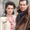 Pierre Arditi et Evelyne Bouix en avril 1986 sur le tournage d' "Un métier du Seigneur"