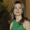 Letizia d'Espagne au Palais Zarzuela le 2 juin 2010 lors d'une conférence de presse