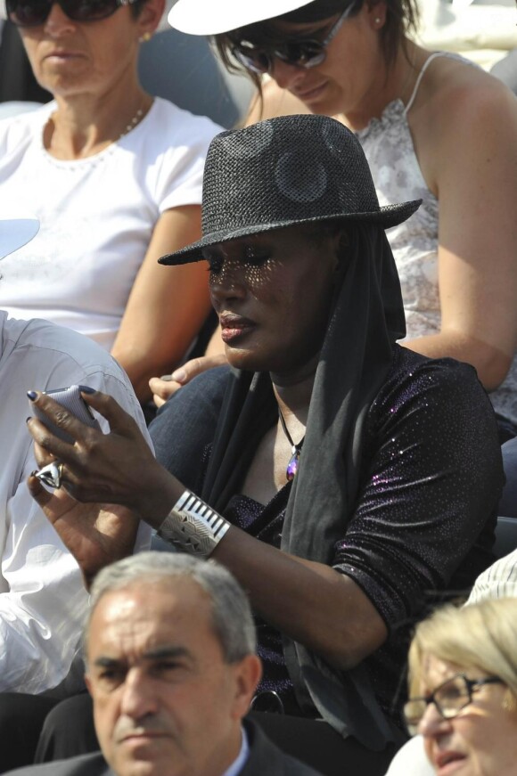 Grace Jones au tournoi de Roland-Garros. 2/06/2010