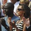 Lilian Thuram et Karine Le Marchand au tournoi de Roland-Garros. 2/06/2010