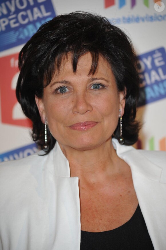 Anne Sinclair lors de la soirée organisée par France Télévisions pour Envoyé Spécial le 3 juin 2010 à Paris 