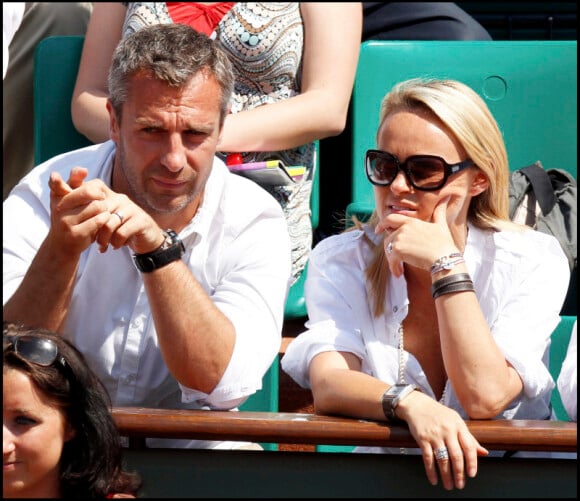 Cécile de Ménibus et son mari Yann Delaigue (3 juin 2010 à Roland Garros)