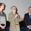 Charlotte Rampling, Woody Allen et Bertrand Delanoë, à l'occasion de l'ouverture du festival Paris Cinéma, au Gaumont Capucines, à Paris, le 1er juillet 2010.