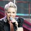Pink se produit dans le cadre de son Funhouse Carnival Tour 2010, à Hyde Park (Londres), pour le Wireless Festival, vendredi 2 juillet.