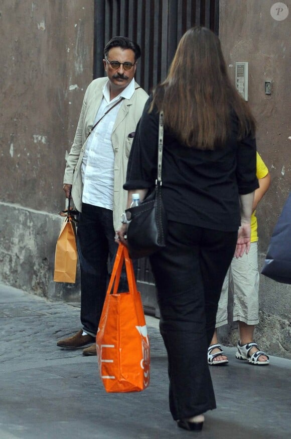 Andy Garcia avec sa femme Marivi Lorido et sa fille Dominik à Rome, le 11 juillet 2010