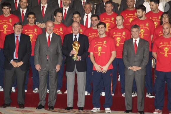 La famille royale félicite les champions du monde au Palais Royal, à Madrid. 12/07/2010