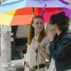 Leighton Meester sur le tournage de Gossip Girl, le 13 juillet 2010 à New York
