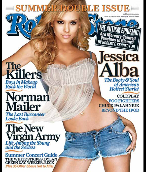 Jessica Alba en couverture dans Rolling Stones (numéro 2 du classement des plus beaux corps féminins)
