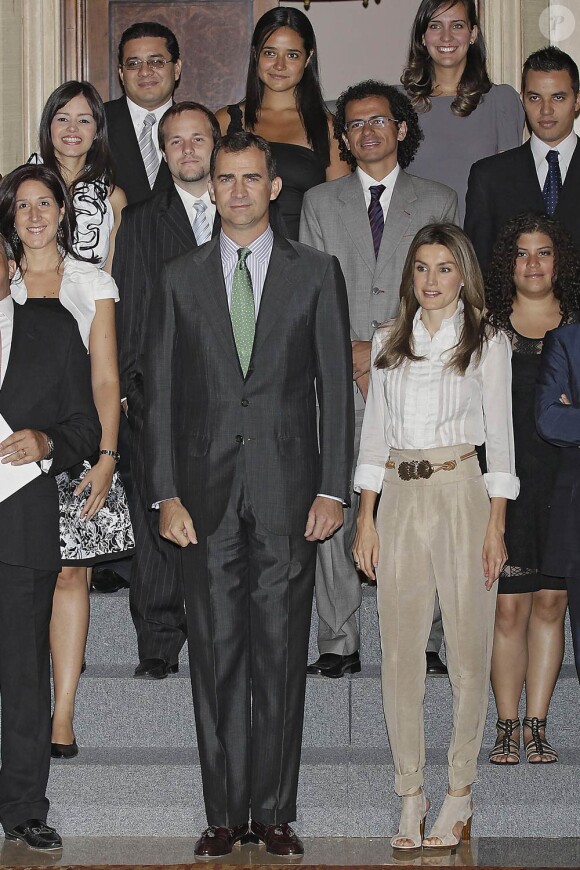 Letizia d'Espagne et son époux le prince Felipe au palais de la Zarzuela le 23 juillet 2010