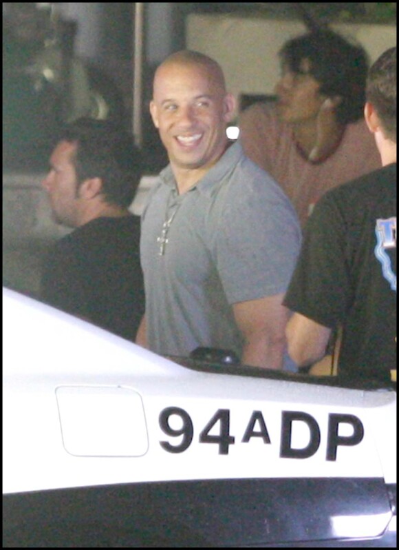 Vin Diesel sur le tournage de Fast and furious 5, à Puerto-Rico, le 30 juillet 2010