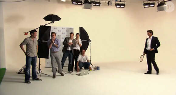 Roger Federer lors du shooting pour Gillette !