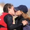 Beatrice d'York supporte son boyfriend Dave Clark lors du départ de sa traversée de la Manche en kitesurf. 24/08/2010