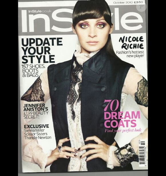 Nicole Richie en couverture du magazine InStyle du mois d'octobre 2010