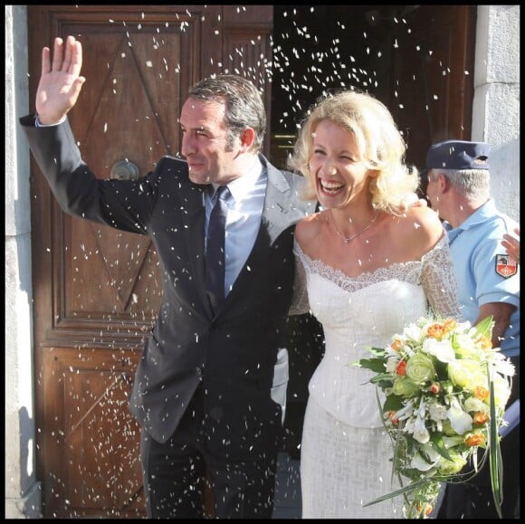 Jean Dujardin et Alexandra Lamy à leur mariage en juillet 2009