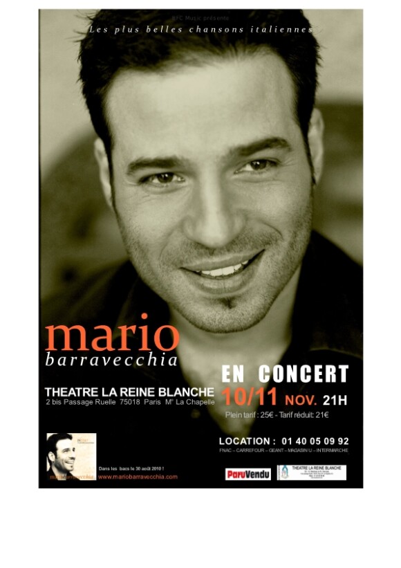 Mario Barravecchia en concert à le Reine Blanche les 10 et 11 novembre 2010.