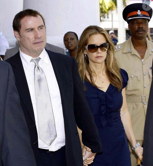 John Travolta et Kelly Preston à l'ouverture du premier procès, septembre 2009