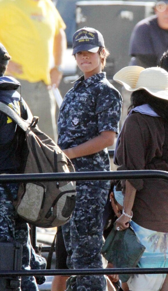 Rihanna en plein tournage de Battleship, à Maui, sur l'île d'Hawaï