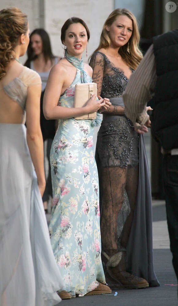 Leighton Meester, Blake Lively et Katie Cassidy sur le tournage de Gossip Girl à New York, le 21 septembre 2010