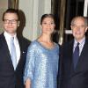 Victoria et Daniel de Suède reçus par le ministre de la Culture Frédéric Mitterrand à Paris le 27 septembre 2010
