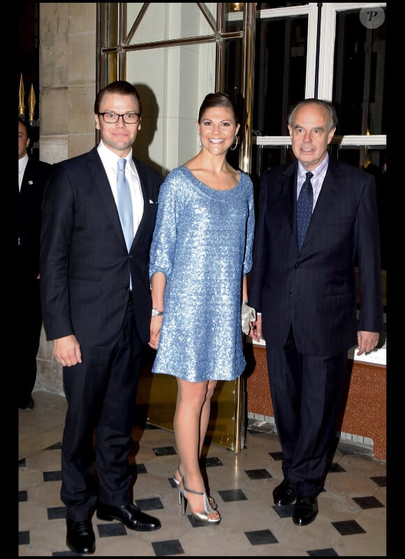 Victoria et Daniel de Suède reçus par le ministre de la Culture Frédéric Mitterrand à Paris le 27 septembre 2010
