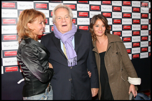 Indra, Massimo et Yoaké à la soirée "Veneta Cucine fait son cinéma", à Paris. 14/10/2010