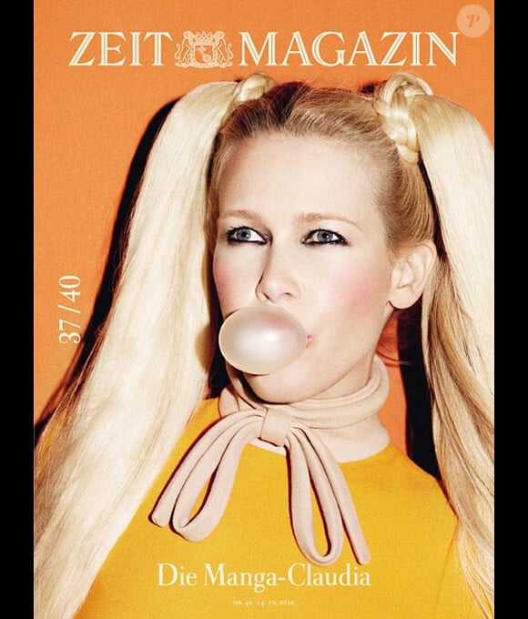 Claudia Schiffer en couverture de Zeit, à l'occasion des 40 ans du magazine allemand.