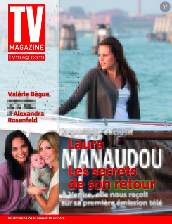 Valérie Bègue et Alexandra Rosenfeld (avec Ava) en couverture de Tv Magazine
