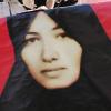 Portrait de Sakineh Mohammadi Ashtiani lors d'une mobilisation en sa faveur à Paris