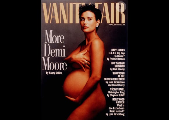 Demi Moore pour la couverture de Vanity Fair en août 1991.