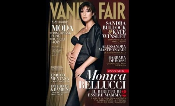 Monica Bellucci enceinte de sa deuxième fille Léonie pour la couverture de Vanity Fair.