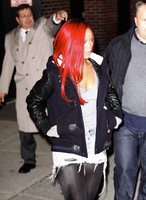 Rihanna arrive au Late Show with David Letterman, à New York le 16 novembre 2010