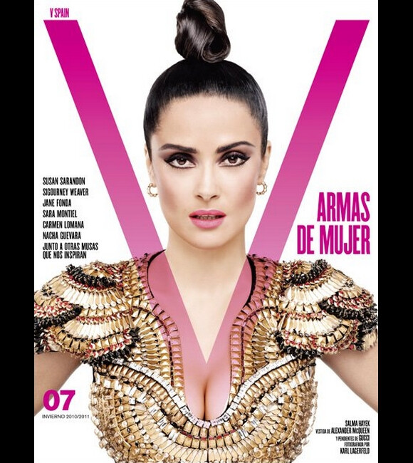 Salma Hayek en couverture de V magazine édtion espagnole.