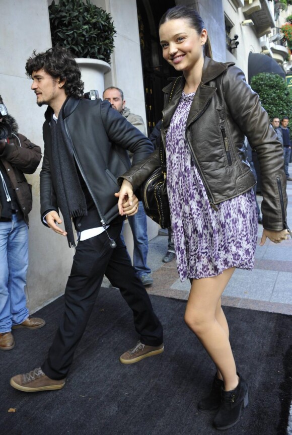 Miranda Kerr et Orlando Bloom à Paris en septembre 2010