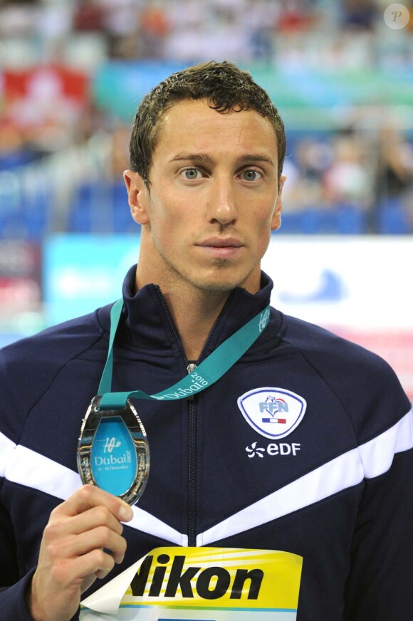 Frédérick Bousquet médaillé d'argent au 50m nage libre aux championnats du monde de Dubaï, le 17 décembre 2010