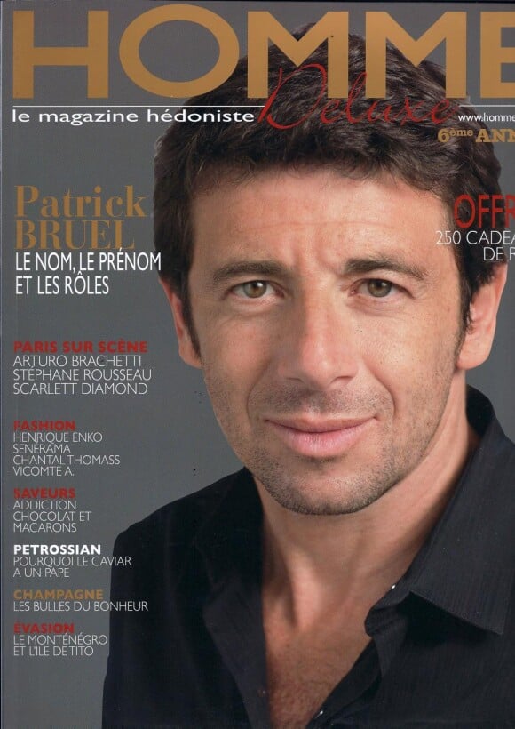 Patrick Bruel en couverture du magazine Homme Deluxe