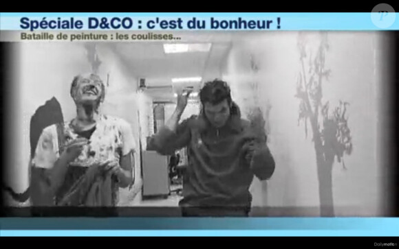 Bataille de peinture à l'hôpital Robert Debré : Taïg Khris et Alain Bouzigues se lâchent avec la peinture !