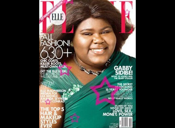 Gabourey Sidibe en couverture du ELLE américain, septembre 2010