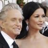 Michael Douglas et Catherine Zeta-Jones à l'occasion de la 68e cérémonie des Golden Globes, qui s'est tenue au Beverly Hilton Hotel de Los Angeles, le 16 janvier 2011.