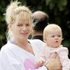 Zoe Ball, son mari Normancook (Fatboy Slim) et leur fille Nelly, à Miami le 31 décembre 2010
