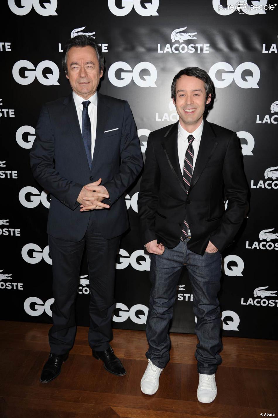 Yann Barthès Et Sa Petite Amie Michel Denisot et Yann Barthès à l'occasion de la GQ Man of the Year Party,  dans l'enceinte du Shangri-La Hotel, à Paris, le 19 janvier 2011. -  Purepeople