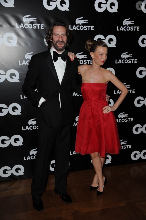 Frédéric Beigbeder et Anne Boulay à l'occasion de la GQ Man of the Year Party, dans l'enceinte du Shangri-La Hotel, à Paris, le 19 janvier 2011.