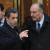 Nicolas Sarkozy et Jacques Chirac ont déjeuné ensemble à l'Hôtel Bristol, le 21 janvier 2011.