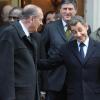 Nicolas Sarkozy et Jacques Chirac déjeunent ensemble à l'Hôtel Bristol, le 21 janvier 2011. Jacques serre finalement la main à Nico en riant !
