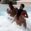 Nicole Murphy en vacances avec son fiancé l'ancien joueur de NFL Michael Strahan à La Barbade le 9 janvier 2011