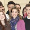 Letizia d'Espagne visite un lycée professionel à Madrid, le 1 février 2011.