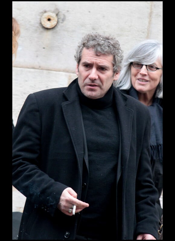 Manuel Gélin lors des obsèques de Maria Schneider en l'église de Saint-Roch à Paris le 10 février 2011